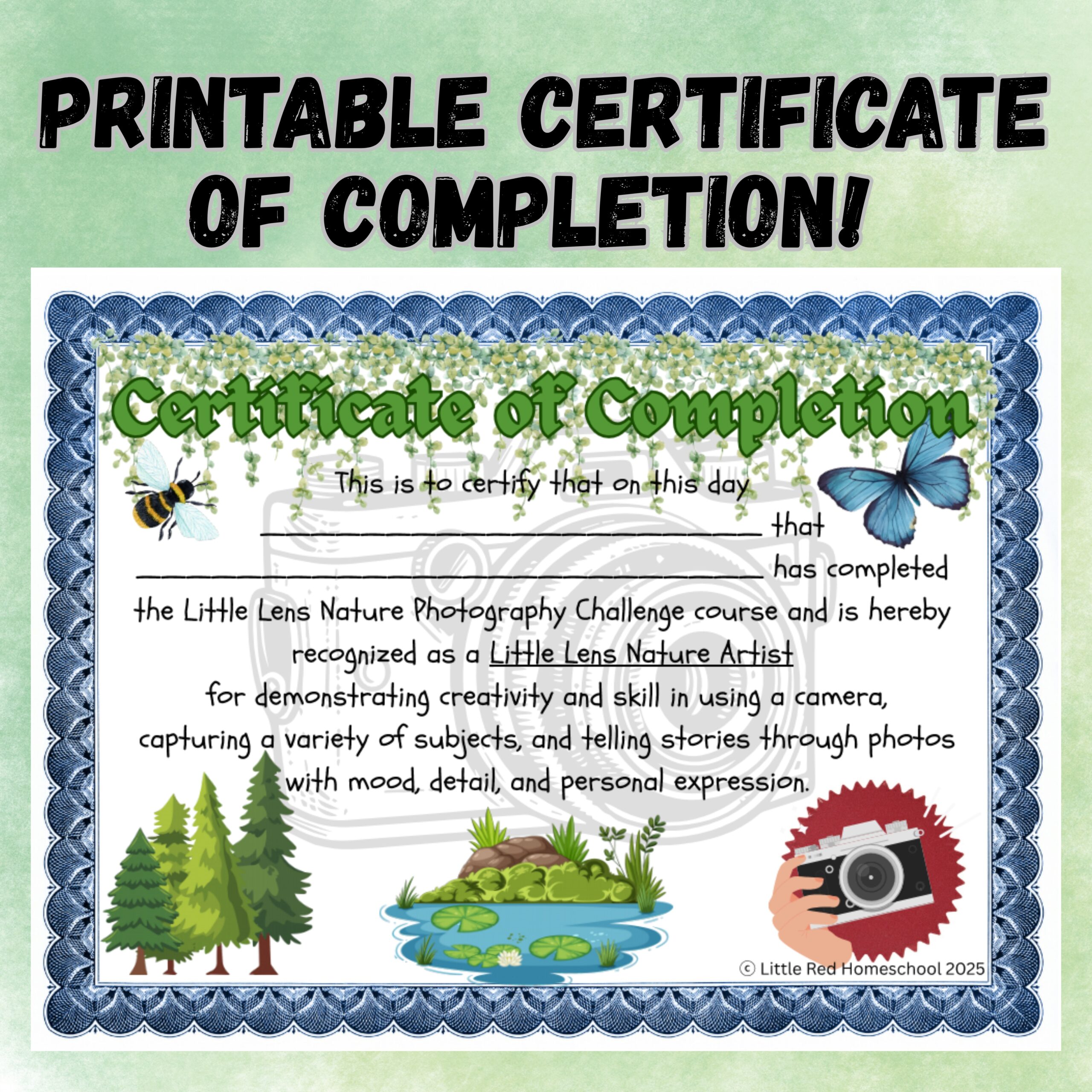 30-Day Nature Photography Challenge for Kids | Homeschool Nature Study & Photography Unit | Printable Elementary Curriculum - Image 5